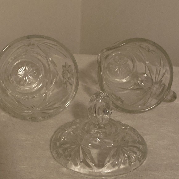 Vintage Anchor Hocking “Star of David” Creamer and Sugar Bowl with Lid - Picture 6 of 8